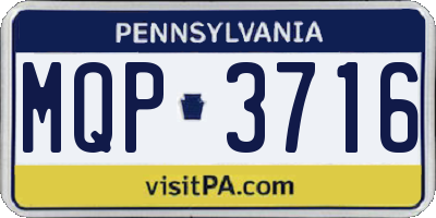 PA license plate MQP3716