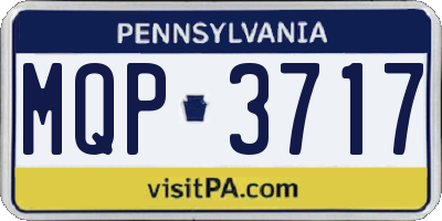 PA license plate MQP3717