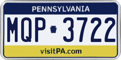PA license plate MQP3722