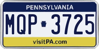PA license plate MQP3725