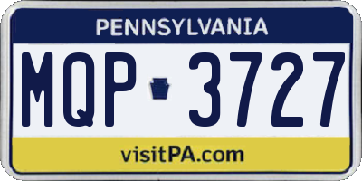 PA license plate MQP3727