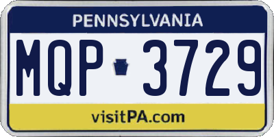 PA license plate MQP3729