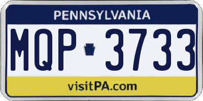 PA license plate MQP3733