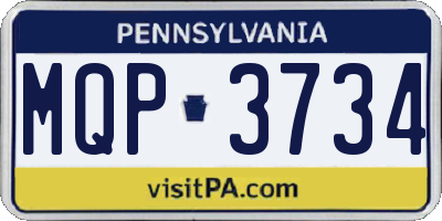 PA license plate MQP3734