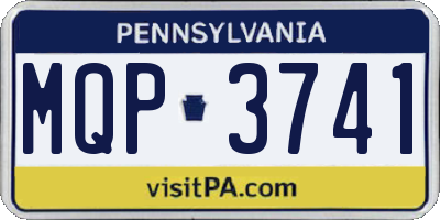 PA license plate MQP3741