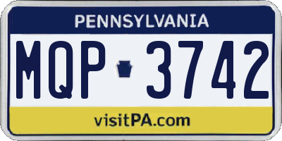 PA license plate MQP3742