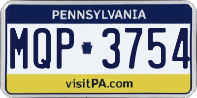 PA license plate MQP3754