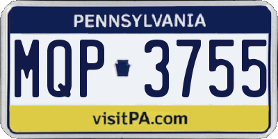 PA license plate MQP3755