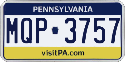 PA license plate MQP3757