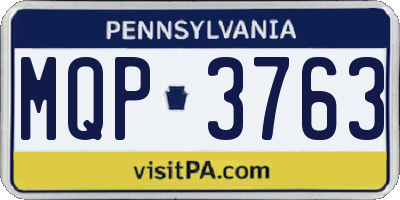 PA license plate MQP3763