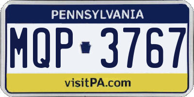 PA license plate MQP3767