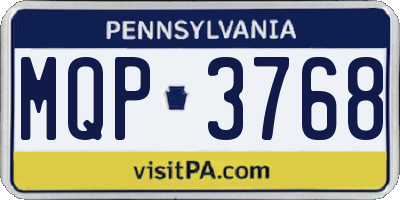 PA license plate MQP3768