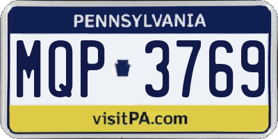 PA license plate MQP3769