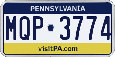 PA license plate MQP3774