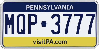 PA license plate MQP3777