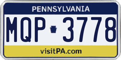 PA license plate MQP3778