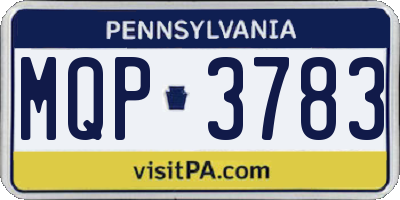 PA license plate MQP3783