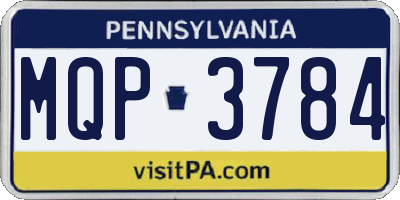 PA license plate MQP3784