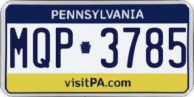 PA license plate MQP3785