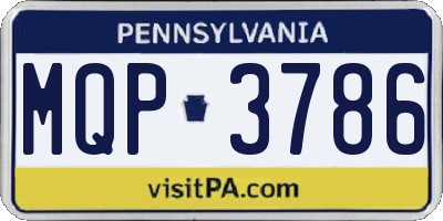 PA license plate MQP3786