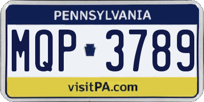 PA license plate MQP3789