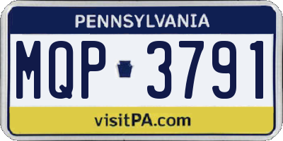 PA license plate MQP3791