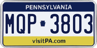 PA license plate MQP3803