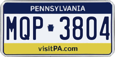 PA license plate MQP3804
