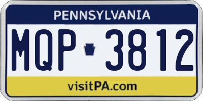 PA license plate MQP3812