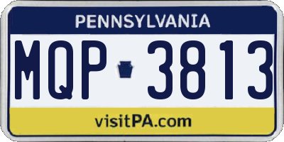 PA license plate MQP3813