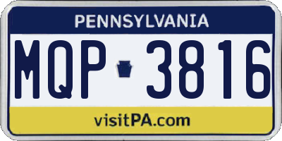 PA license plate MQP3816