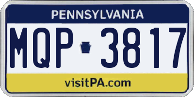 PA license plate MQP3817