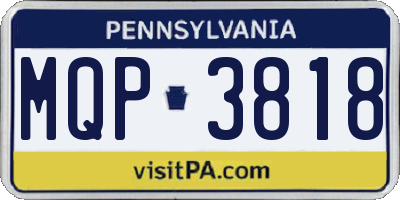 PA license plate MQP3818