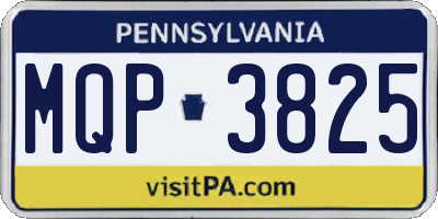 PA license plate MQP3825