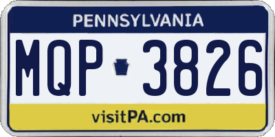 PA license plate MQP3826