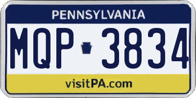 PA license plate MQP3834