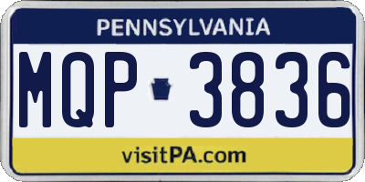 PA license plate MQP3836