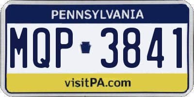 PA license plate MQP3841