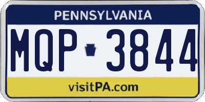 PA license plate MQP3844