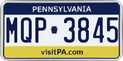 PA license plate MQP3845