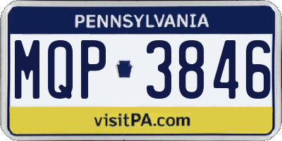 PA license plate MQP3846