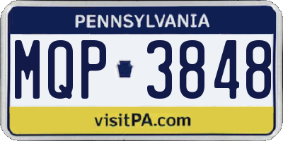 PA license plate MQP3848