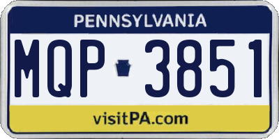 PA license plate MQP3851