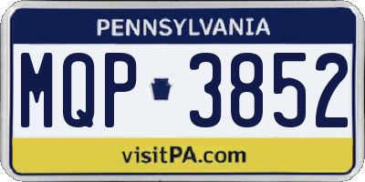 PA license plate MQP3852