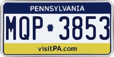 PA license plate MQP3853