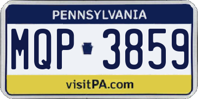 PA license plate MQP3859