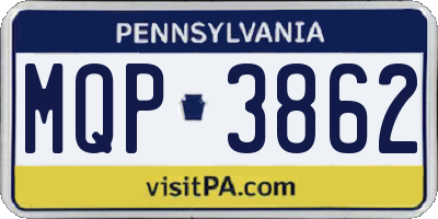 PA license plate MQP3862