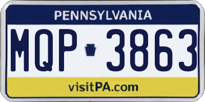 PA license plate MQP3863