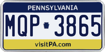 PA license plate MQP3865