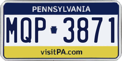 PA license plate MQP3871